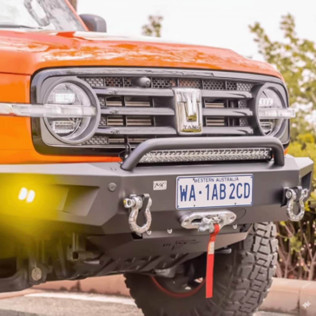 GWM Tank 300 Primerig Conqueror Front Bumper Kit - Heavy Duty Steel Bull Bar with Winch Mount