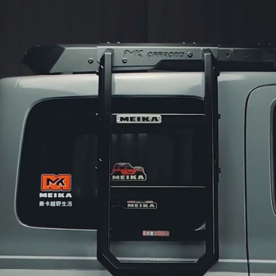 GWM Tank 300 roof rack ladder attached to the side of the vehicle, showing durable construction and easy access to roof-mounted gear for off-road and touring use.