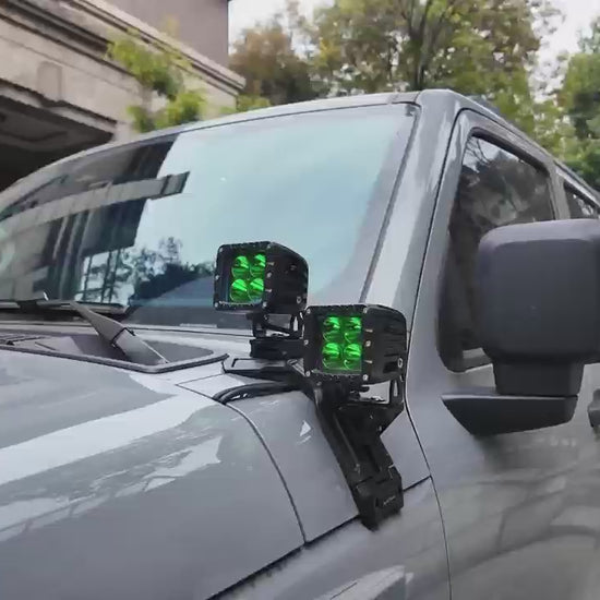 Installation and demo of 3-inch Aurora LED Pods on GWM Tank 300, showing plug-and-play setup and off-road lighting performance